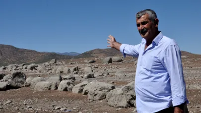 Barajda su seviyesi düştü, Hamamlar Höyüğü gün yüzüne çıktı