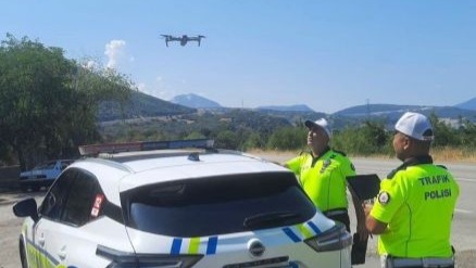 Isparta’da dron destekli trafik denetimi