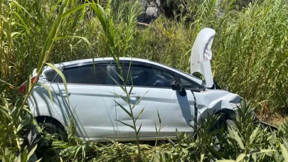 Şarampolden yuvarlanan otomobilin sürücüsü yaralandı