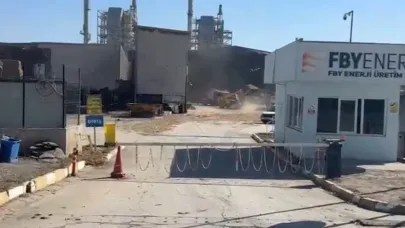 Tarımsal atıklardan enerji üretilen fabrikada çıkan yangın söndürüldü