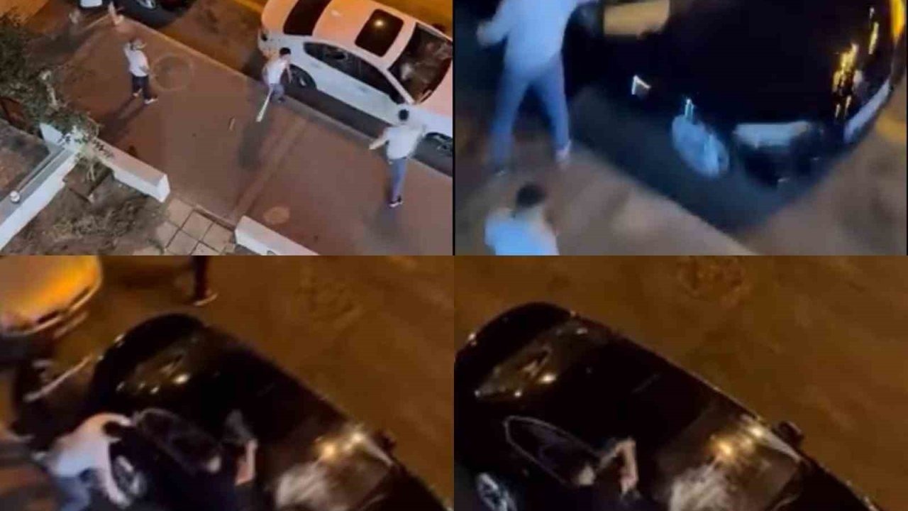Araçlara saldırıp zarar verdiler: O anları vatandaşlar kaydetti