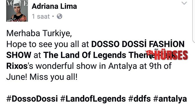 ADRİANA LİMA'DAN MESAJ VAR: HEPİNİZİ ÖZLEDİM