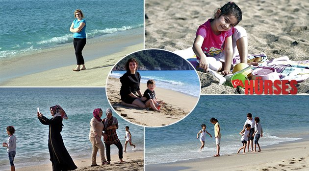 Alanya'da tatilciler denize girdi