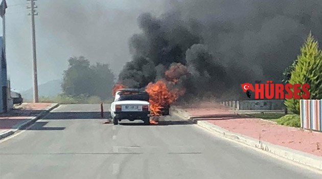 Antalya’da araç yangını
