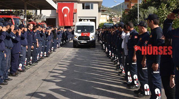 ANTALYA İTFAİYESİ ŞEHİDİNİ UĞURLADI