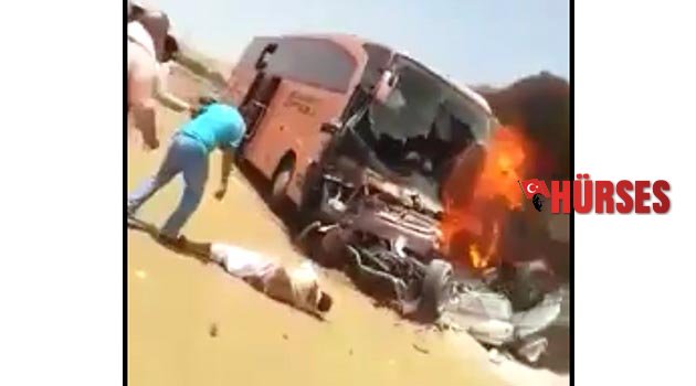 Antalyalı hacı adaylarını taşıyan otobüs yandı