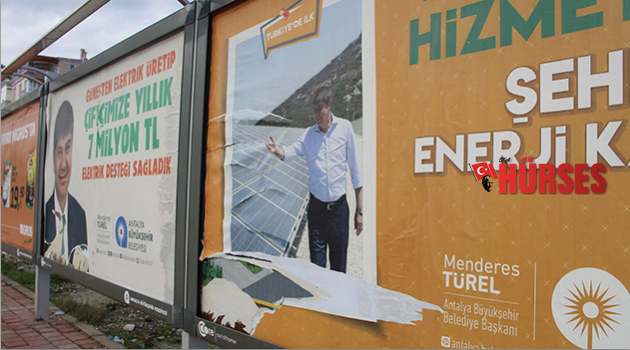 Başkan Türel'in afişlerine çirkin saldırı