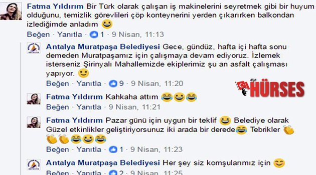 BELEDİYE İLE MESAJLAŞMA GÜLDÜRDÜ