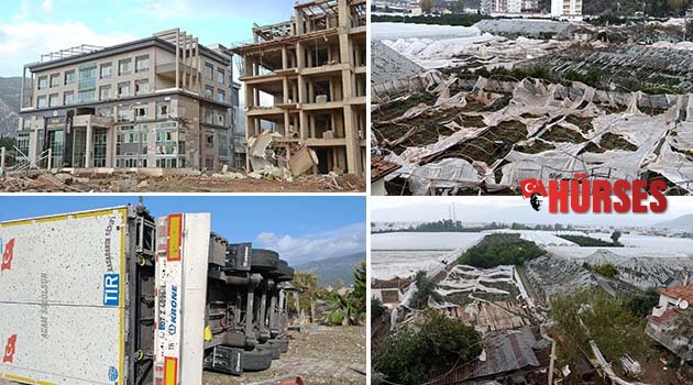 Deprem değil, hortum yıktı