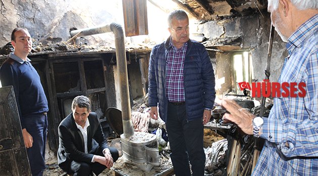 EVİ YANAN YAŞLIYA SEVİNDİRİCİ HABER