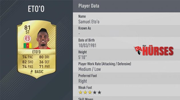 FIFA, ETO’O’YU EN İYİLER ARASINDA GÖSTERDİ