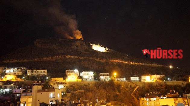 Finike&#039;de makilik yangını