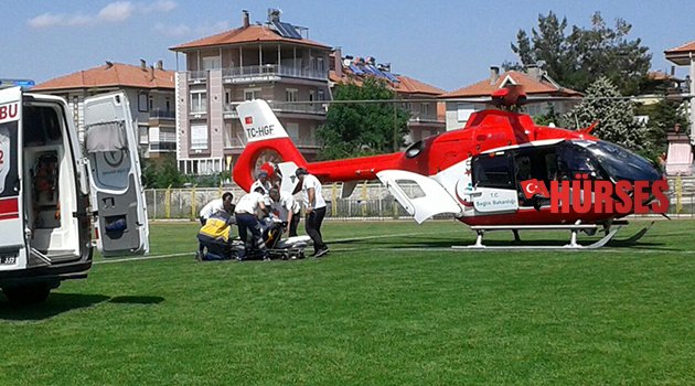 HAVA AMBULANSIYLA ANTALYA'YA GÖNDERİLDİ