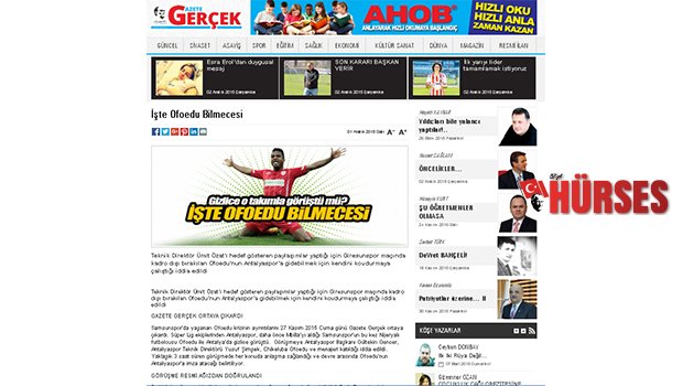 HÜRSES’İN HABERİ SAMSUN’U KARIŞTIRDI