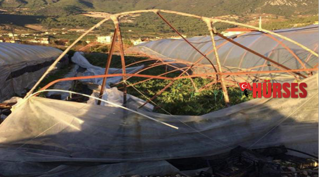 Kaş'ta yağmur ve hortum seraları vurdu