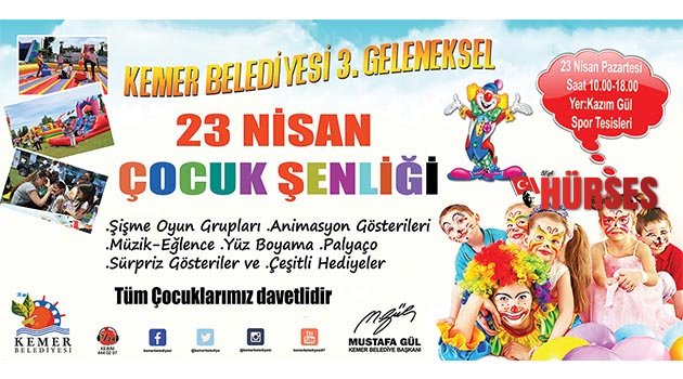 Kemer Belediyesi'nden Çocuk Şenliği