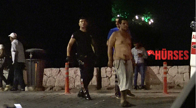 Kimseye aldırmadı yüzlerce metre yürüdü