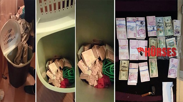 Kirli sepetinden paralar çıktı