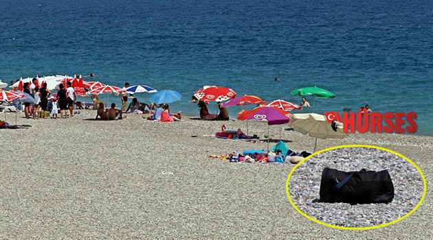 Konyaaltı sahilinde  'şüpheli bavul' alarmı