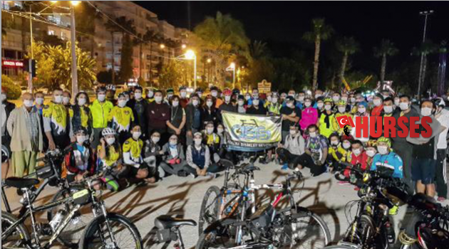 Maskeyle pedal çevirdiler