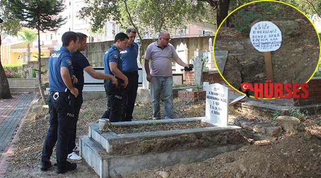 Mezar taşını söküp mesaj bıraktılar