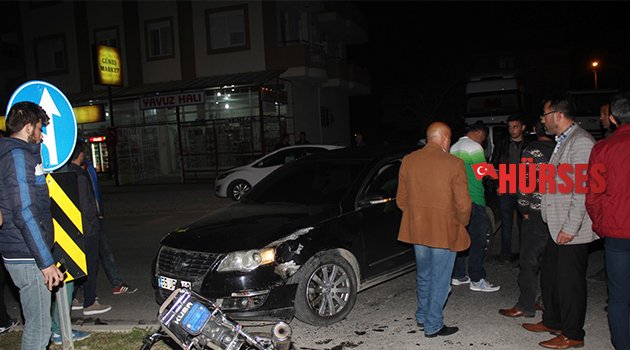 MOTOSİKLET İLE OTOMOBİL ÇARPIŞTI