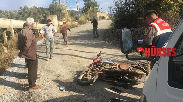 Motosiklet sürücüsü yaralandı