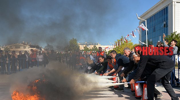Muratpaşa'da yangın tatbikatı