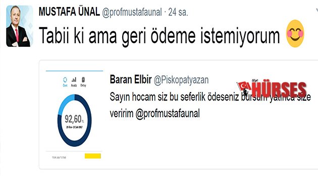 ÖĞRENCİSİNİ GERİ ÇEVİRMEDİ