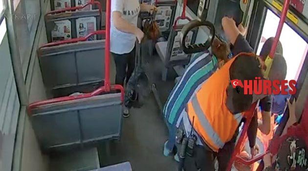 Otobüste kalp krizi geçirdi