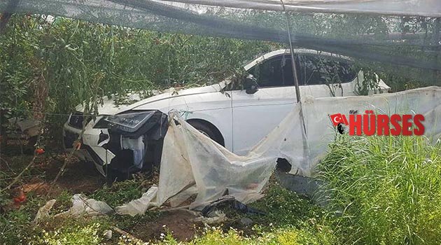 Otomobil seraya daldı