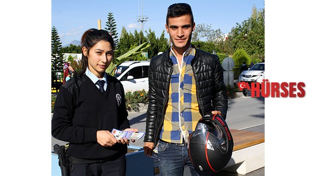 Polisten kask uyarısı