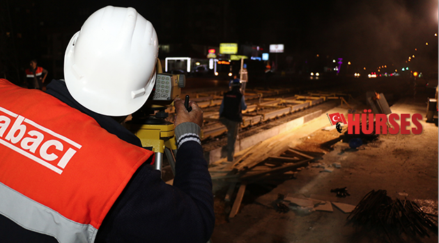 Raylı sistem hattında 7 gün 24 saat çalışma