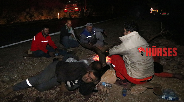 Sabaha kadar yangın nöbet tuttular