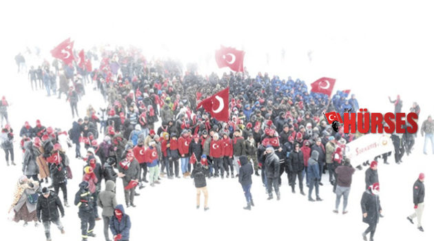 Sarıkamış şehitleri  için yürüdüler