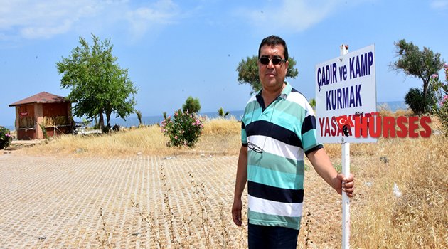 TAŞDİBİ PLAJI'NDA ÇADIR YASAĞI