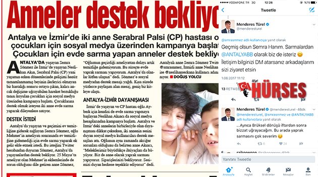 TÜREL’DEN DESTEK MESAJI