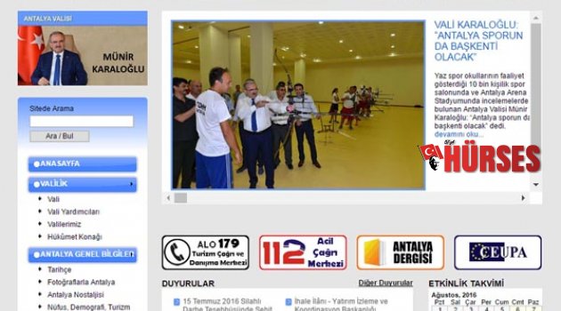 VALİLİĞİN İNTERNET SİTESİ YENİLENİYOR
