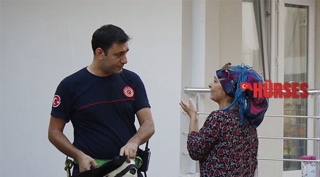 Yardımına itfaiye yetişti