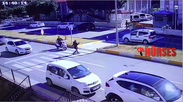 Yaya kaldırımında inanılmaz kaza