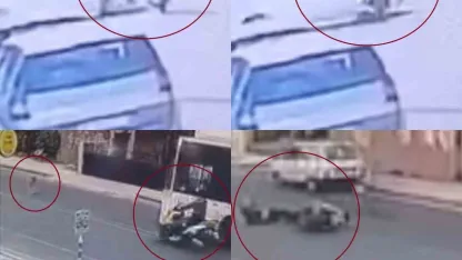 Motosikletli köpekle birlikte savruldu