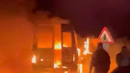 Milas’ta minibüs küle döndü
