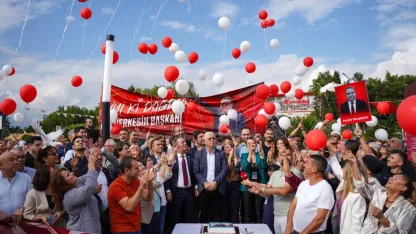 Böcek'e balonlu, güvercinli doğum günü kutlaması