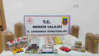 Mersin’de kaçak tütün ve 65 adet sigara sarma makinesi ele geçirildi