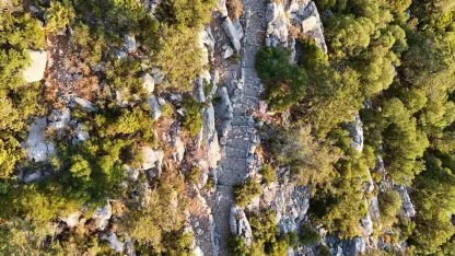 Antalya’da 3 bin 650 metrelik tarihi Kervan Yolu rotası dron ile görüntülendi