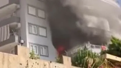 Alanya’da 5 katlı binada korkutan yangın