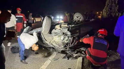 Takla atan araçta sürücü hafif yaralandı