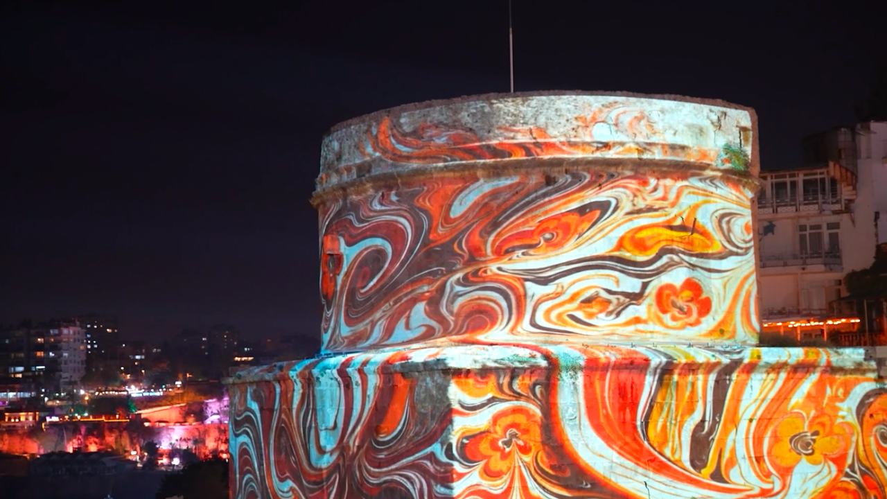 Antalya Kültür Yolu Festivali&#039;nde Mapping gösterisine büyük ilgi