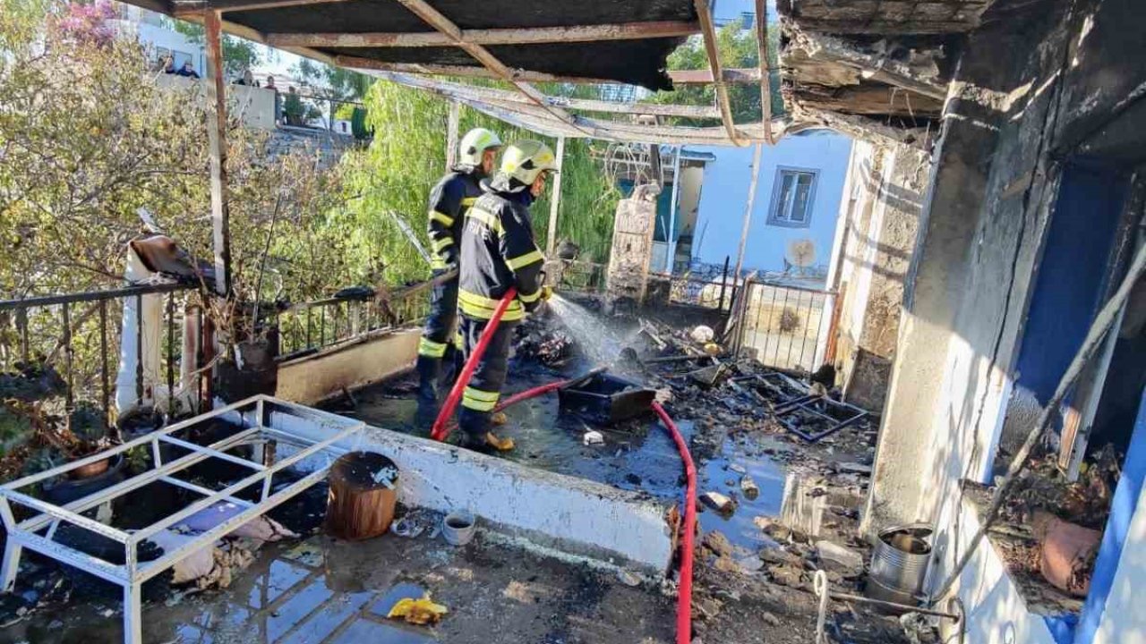 Bodrum’da bir evde yangın çıktı