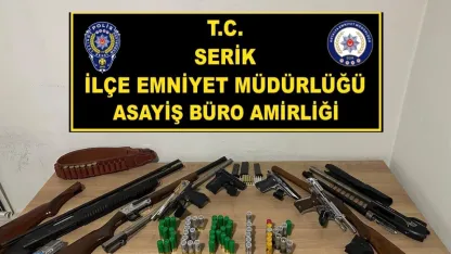 Serik'te uyuşturucu ve silah operasyonu: 8 şüpheli yakalandı